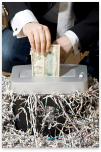 money shredder