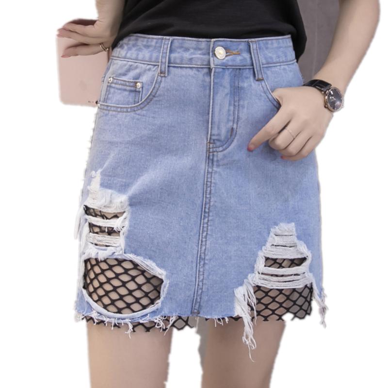 ripped skirt with fishnet