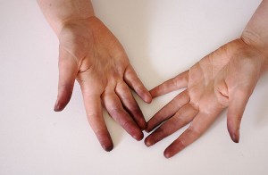 ink stained fingers