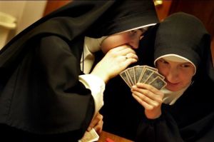 nuns playing poker