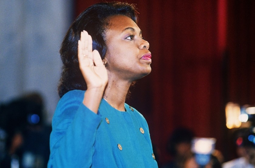 US law professor Anita Hill takes oath, 12 October